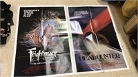 2- movie posters, frightmare and headhunter, 1983