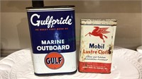 Vintage Mobile luster cloth and a Gulfpride