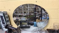 Large oval beveled mirror