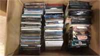 Box of CDs, looks like rock 'n' roll and a few