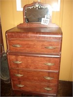 Vintage Chest of Drawers with Mirror (Matches