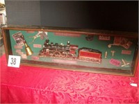 Shadow Box with Train & Memorabilia - 42" Long