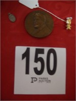 1930 Bronze Crane Co Medal, JFK Charm & Small