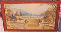 Large R.A. Fox Vintage Lithograph "English Garden"