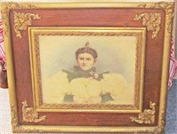 19th Century Hand Tinted Photo In Ornate Frame