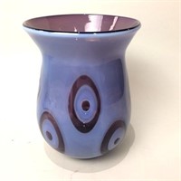 Fenton Cased Glass Bullseye Vase 8"