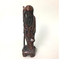 Carved Wood Asian Statue 8"
