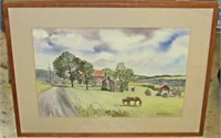 "Berks Co Farm" Watercolor James M. K. Waldron