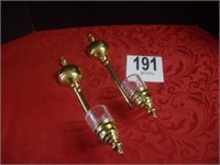 2 Hanging Brass Look Sconces