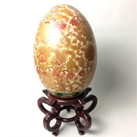 20th Century Asian Decorated Egg on Stand16 1/2"