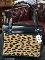 Vintage leather ladies handbag with genuine