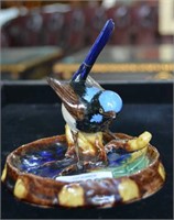 Grace Seccombe figurine - Blue Wren on Dish,