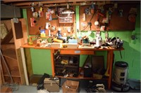 Contents of Work Bench, Items on Wall above Bench