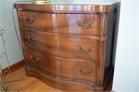 3 Drawer Dove Tailed Dresser w/glass cover
