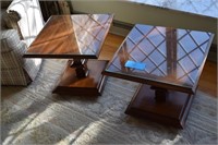 Set of End Tables w/Glass Covers