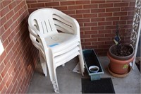 4-Plastic Lawn Chairs & Misc. Planters