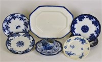 Collection Of Flow Blue Dishes