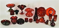 Collection Of Red Decorative Glassware