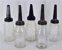 Five Glass Oil Bottles