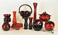 Collection Of Red Glassware
