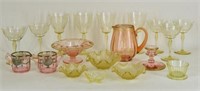 Collection Of Elegant Glass Yellow & Pink