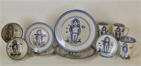 Collection Of M A Hadley Farmer Painted Pottery