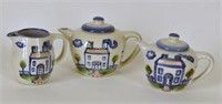 Collection Of M A Hadley Pottery Painted Tea Pots