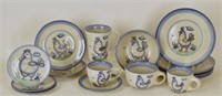 Collection Of M A Hadley Chicken Painted Pottery
