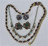 Goldtone & Amber Costume Jewelry