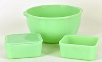 Jadeite Mixing Bowl And Refrigerator Dishes