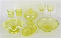 Collection Of Vaseline Glass