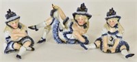Three German Porcelain Can Can Figurines