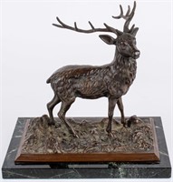Vintage Bronze Sculpture Statue Elk Wildlife Art