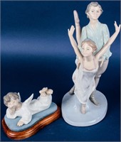2 Lladro Angel, Ballet Dancers Porcelain Figurines