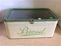 Vintage Tin/ Glass Top Bread Box
