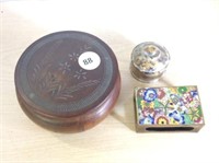 Small Wooden Box With Contents, Match Case, Tiny