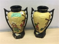 Pair Of Embosa Ware England Pottery Vases