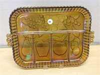 Amber Coloured Sectioned Serving Dish