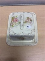 Antique Flowered Cheese Dish