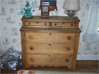 Antique chest with step-back handkerchief drawer
