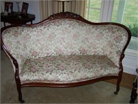 Antique Tapestry Victorian Sofa