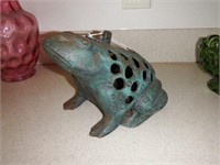 Lot #96 Wrought iron figural frog patio candle