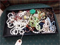 Lot #80 Tray lot of beaded necklaces and