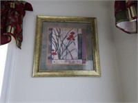 Lot #70 (2) Pr of floral prints and wire wall