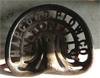 Hapgood.plow.co. cast iron seat