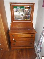 Lot #41 Antique Oak dresser with mirror (as