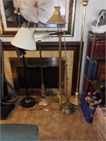 Lot #15 (5) floor lamps to include; (4) brass