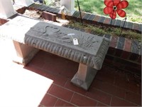 Lot #2 Concrete bench with molded swan motif