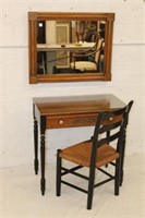 3pc Hitchcock Table & Mirror plus Chair