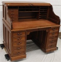 Antique Walnut Roll Top Desk 51'x54"x36"